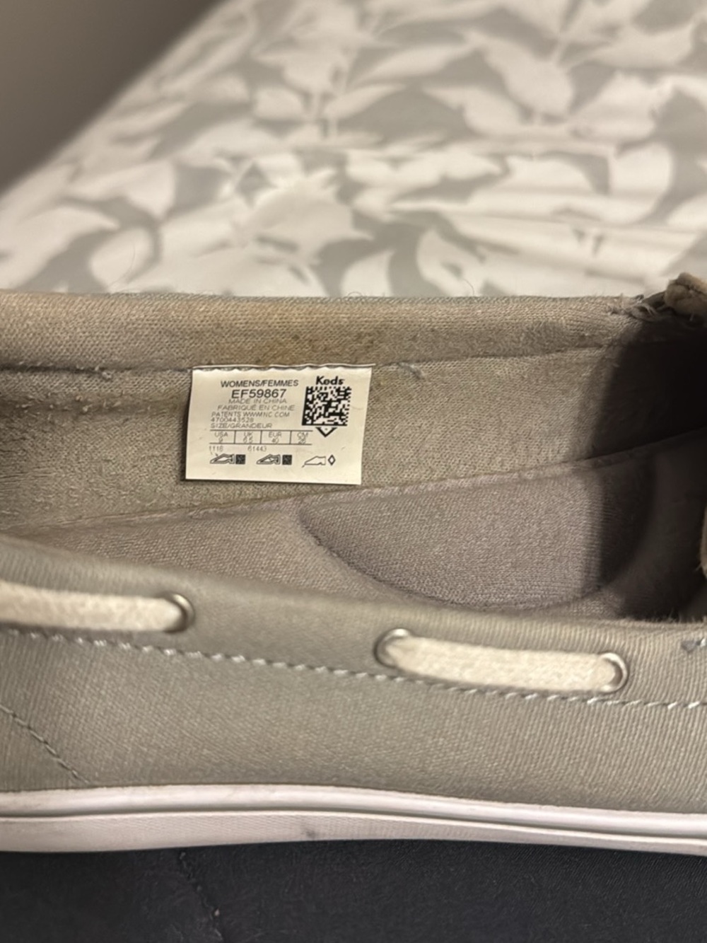 Keds Light Gray Canvas Slip-On Sneakers
